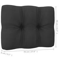 2-delige Loungeset met kussens massief grenenhout grijs - thumbnail