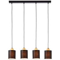 Brilliant 4-lichts hanglampVonnie zwart met hout - 99413/76 - thumbnail