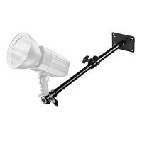 Walimex pro Fotostudio wandstatief 34-54 cm, arm houder met 1/4 inch 3/8 inch schroefdraad, dubbelzijdige 5/8 spigot, belastbaar tot 6 kg, robuust plafondstatief, ideaal voor videolampen, softboxen, - thumbnail