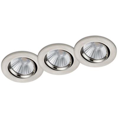 LED Inbouwspots 3-pack - Dimbaar 5W - Warm Wit 3000K - Mat Nikkel