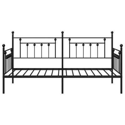 Bedframe voor een daybed met hoofdeinde Zwart 90 x 200 cm Staal