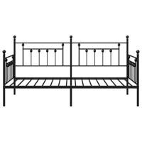 Bedframe voor een daybed met hoofdeinde Zwart 90 x 200 cm Staal - thumbnail