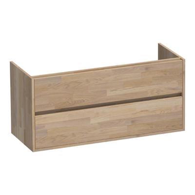 Brauer Adore - Onderkast - 120 cm - met 2 Softclose Lades Greeploos en 1 Sifon Uitsparing - Vingerlas Eiken Grijs