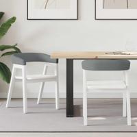 Eettafelstoelen 2 pcs Wit 54 x 57 x 73 cm Massief rubberhout - thumbnail