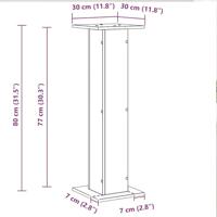 VidaXL Plantenstandaard 2 pcs zwart eiken 30 x 30 x 80 cm bewerkt hout - thumbnail