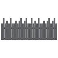 Hoofdbord wandmontage 204x3x80 cm massief grenenhout grijs - thumbnail