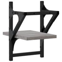 Wandschappen met stangen 2 st 20x25x30 cm grijs sonoma eiken - thumbnail