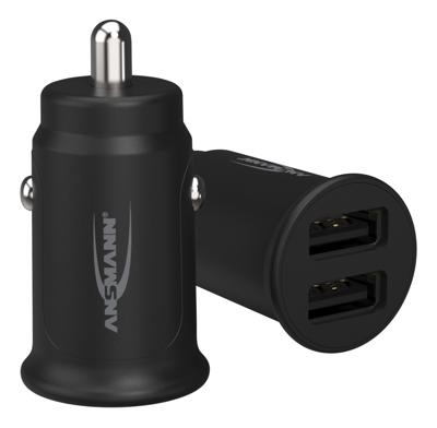 Ansmann InCar Charger CC212 USB-oplader 12 W 2x USB-A Zwart Auto, Vrachtwagen