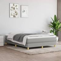 Boxspring met matras stof lichtgrijs 140x190 cm - thumbnail