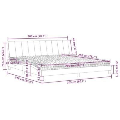 Bed met matras "Hanko" fluweel donkergroen 200x200 cm