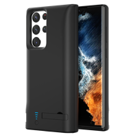 Lunso - Battery Power Case hoes - Samsung Galaxy S22 Ultra - 5000 mAh - Zwart - thumbnail