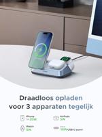UGREEN W711 3-in-1 25W Magnetic Charger Wireless Charger 25 W Qi-standaard Grijs - thumbnail