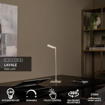 Lucide LAVALE - Bureaulamp - LED Dimb. - 1x3W 2700K - Wit Lucide LAVALE - Bureaulamp - LED Dimb. - 1x3W 2700K - Wit