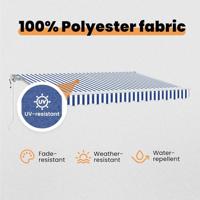 VidaXL Inklapbaar zonnescherm blauw en wit 300 x 200 cm - thumbnail