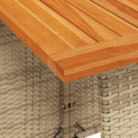 5-delige Tuinset met kussens poly rattan beige - thumbnail