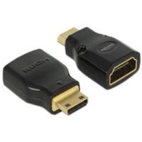 DeLOCK mini hdmi c male naar hdmi a female adapter (zwart) - thumbnail