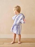 Badjas voor baby's met strepen TRANSAT capsule familie, te personaliseren, met gerecycled katoen paars, gestreept - thumbnail