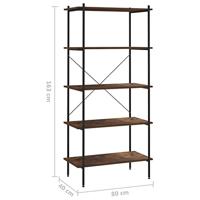 VidaXL Opbergrek 5-laags 80x40x163 cm zwart en naturel - thumbnail