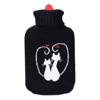 Warmwaterkruik EDM 76779 Zwart Zwart/Wit Wol 2 L - thumbnail