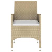 7-delige Tuinset poly rattan en gehard glas beige - thumbnail