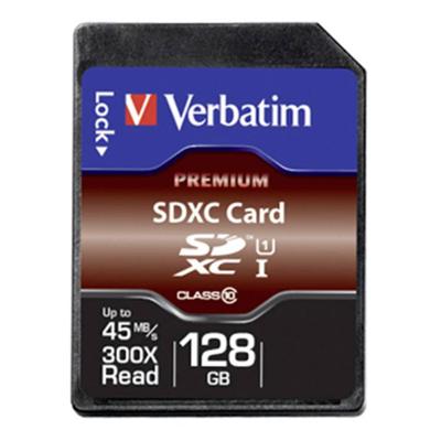 Verbatim Premium SDXC-kaart 128 GB Class 10, UHS-I Verbatim Premium SDXC-kaart 128 GB Class 10, UHS-I