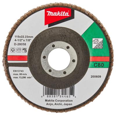 Makita Accessoires Lamellenschuurschijf 115mm C80 - D-28058 D-28058 Makita Accessoires Lamellenschuurschijf 115mm C80 - D-28058 D-28058