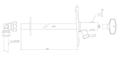 Wiesbaden vorstvrije buitenkraan 15x3/4