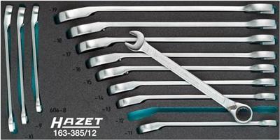 Hazet 163-385/12 163-385/12 Steek-ringratelsleutelset 12-delig Sleutelbreedte (metrisch) 8 - 19 mm