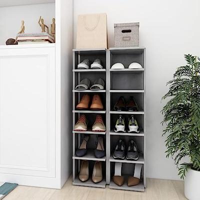 VidaXL Schoenenkasten 2 st 27,5x27x102 cm betongrijs VidaXL Schoenenkasten 2 st 27,5x27x102 cm betongrijs