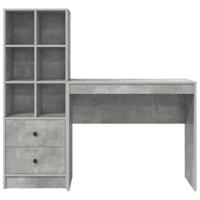 Bureau met lade 2 pcs Beton Grijs - thumbnail