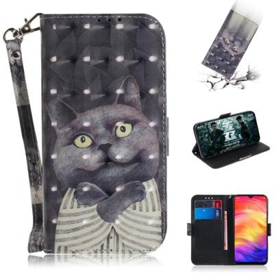 3D gekleurde tekening horizontale Flip lederen draagtas met houder & kaartsleuven & portemonnee voor Huawei P30 (Embrace kat)