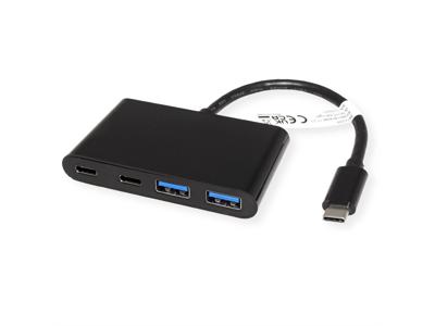 VALUE USB 3.2 Gen 2 Hub, 4x (2x A+ 2x C), Type C aansluitkabel VALUE USB 3.2 Gen 2 Hub, 4x (2x A+ 2x C), Type C aansluitkabel