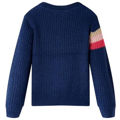 Kindertrui gebreid 128 marineblauw
