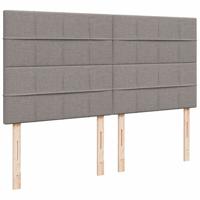 Boxspring met matras stof taupe 200x200 cm - thumbnail