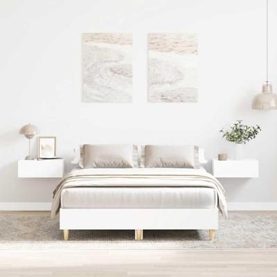 Bedframe zonder matras 135x190 cm spaanplaat wit