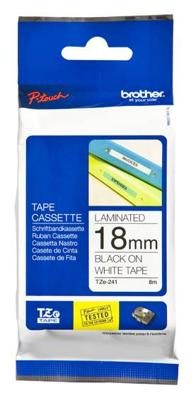 Brother TZE-241 labelprinter-tape Zwart op wit