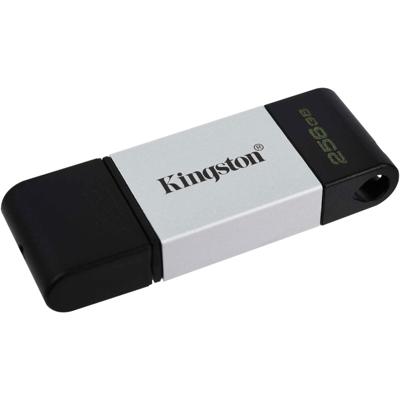 Kingston Technology DataTraveler 80 USB flash drive 256 GB USB Type-C 3.2 Gen 1 (3.1 Gen 1) Zwart, Zilver
