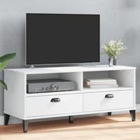 Tv-meubel VIKEN bewerkt hout wit - thumbnail