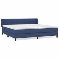 Boxspring met matras stof blauw 200x200 cm - thumbnail