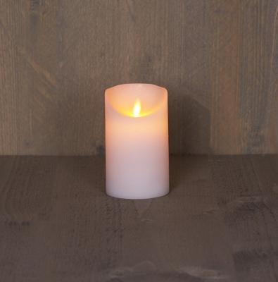 LED Rustiek stompkaars wit 7,5x12,5cm