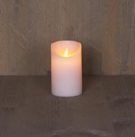 LED Rustiek stompkaars wit 7,5x12,5cm - thumbnail