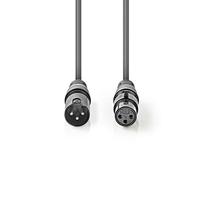 Nedis DMX-Adapterkabel | XLR 3-Pins Male naar XLR 3-Pins Female | 5 m | 1 stuks - COTH15012GY50 COTH15012GY50 - thumbnail