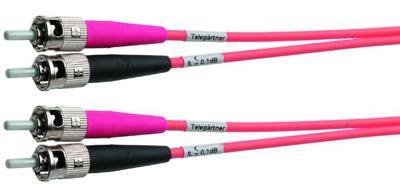 Telegärtner 100010741 Glasvezel Optische vezel Aansluitkabel 2.00 m Oranje [1x ST-stekker - 1x ST-stekker] 50/125 µ Multimode OM2