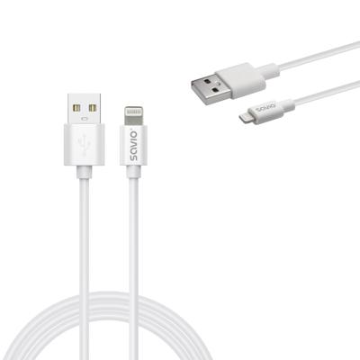 Savio Cl-193 USB-kabel USB 2.0 2 m USB A USB C/Lightning Wit