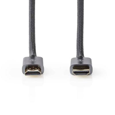 Ultra High Speed HDMI-Kabel | HDMI-Connector - HDMI-Connector | Gun Metal Grey | Gevlochten Kabel | 2,0 m