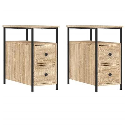 Nachtkastjes 2 st 30x60x60 cm bewerkt hout sonoma eikenkleurig