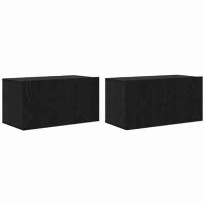 Tv-meubelset 2 pcs Zwart 60 x 30 x 30 cm Bewerkt hout