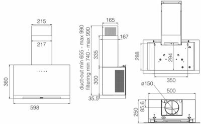Conventionele Afzuigkap Elica Zwart
