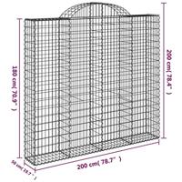 Schanskorven 11 st gewelfd 200x50x180/200 cm ijzer - thumbnail