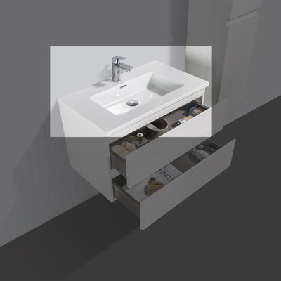 Mineraalmarmer wastafel Tieme wit met kraangat Mineraalmarmer wastafel Tieme wit met kraangat